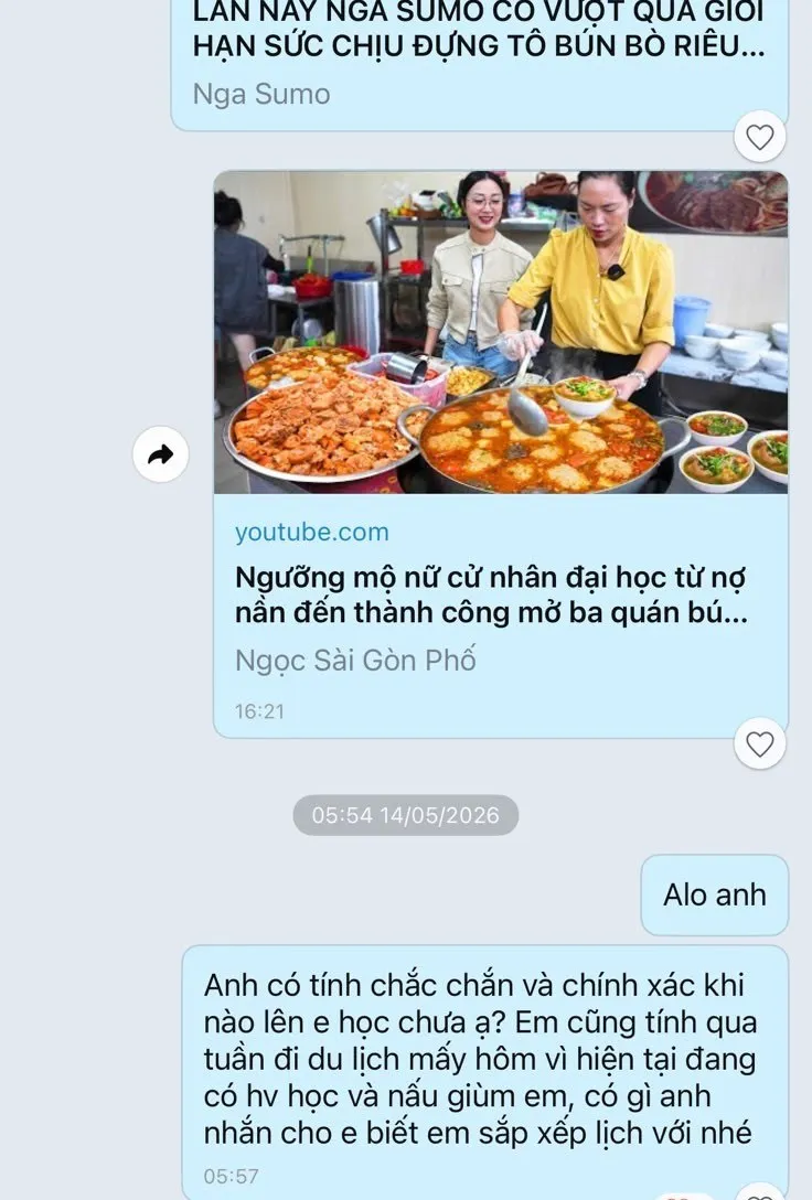 Tin nhắn của Anh Triệu trước khi học